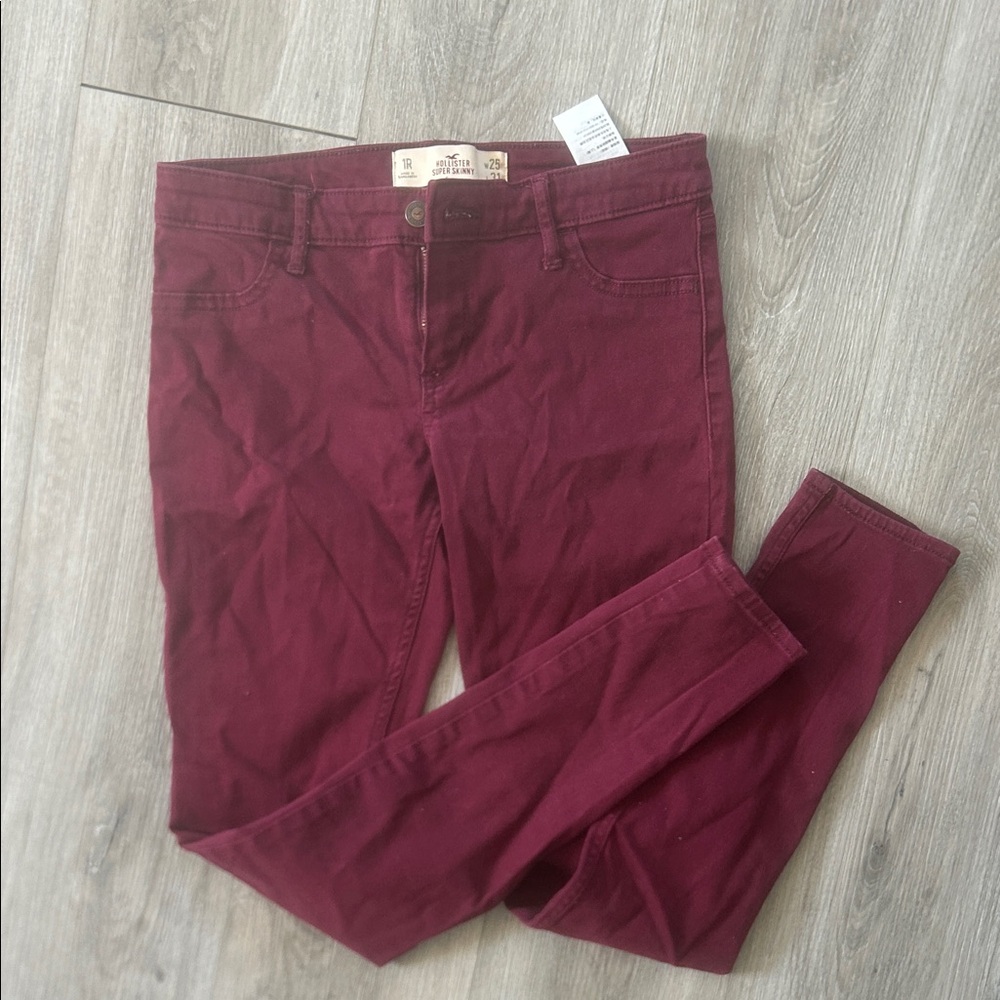 Hollister Super Skinny Dark Red Jeans